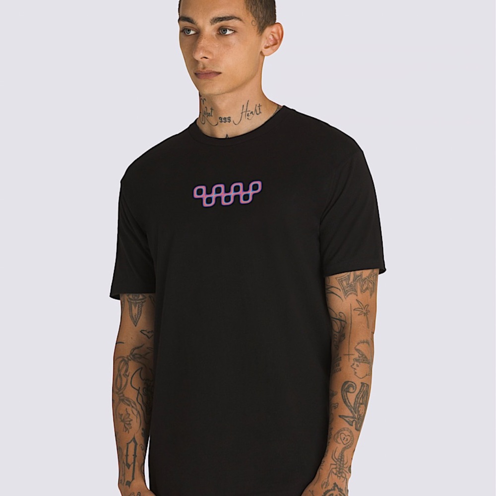 Vans Black Tee with Purple Graphic